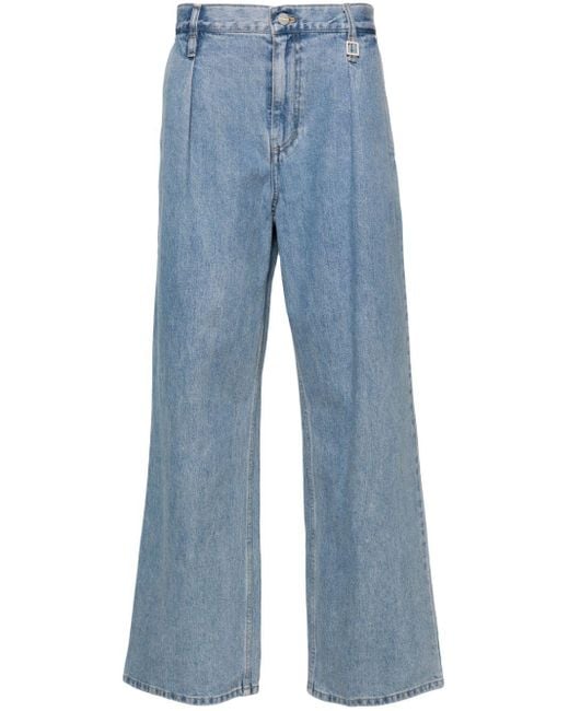 Wooyoungmi Blue Pleated Wide-leg Jeans for men