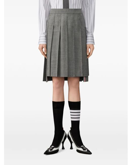 Thom Browne ハウンドトゥース プリーツスカート グレー | Lyst