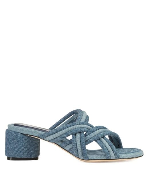 Sergio Rossi Blue 50Mm Watamu Knotted Denim Sandals