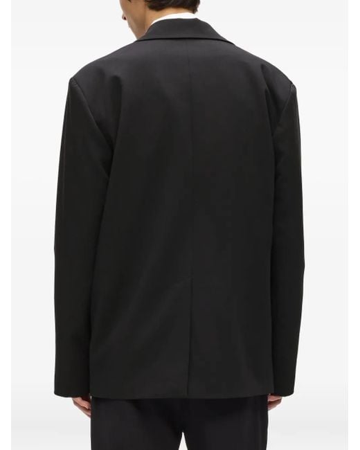 Karl Lagerfeld Black Two-Tone Denim-Inspired Blazer With Classic Lapel for men