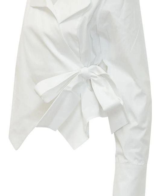 BALOSSA White Nora Wrap-Style Shirt