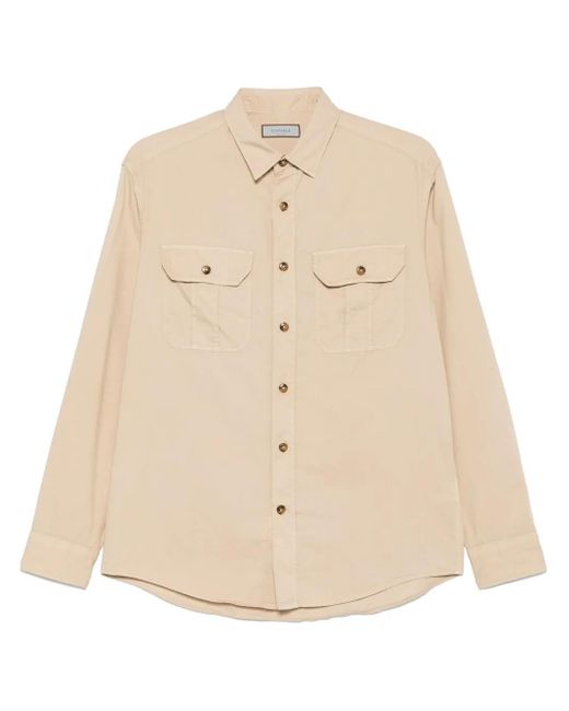 メンズ Canali ツイルシャツ Natural