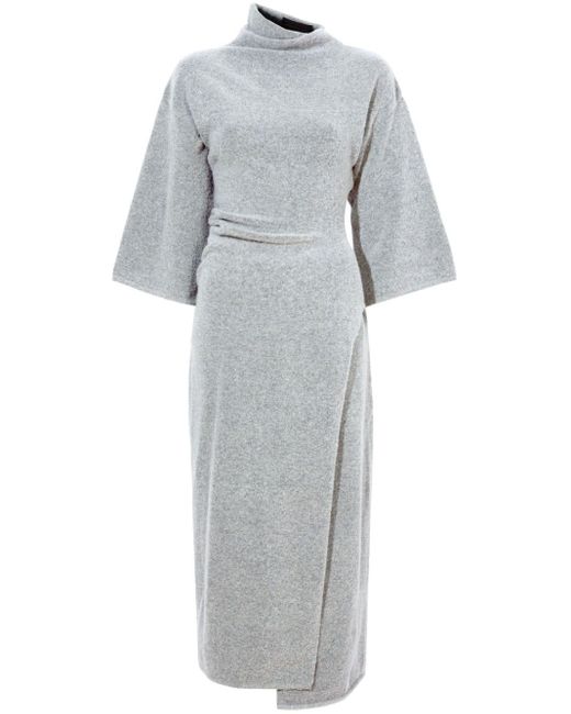 Proenza Schouler Gray Asymmetric Wool-blend Dress