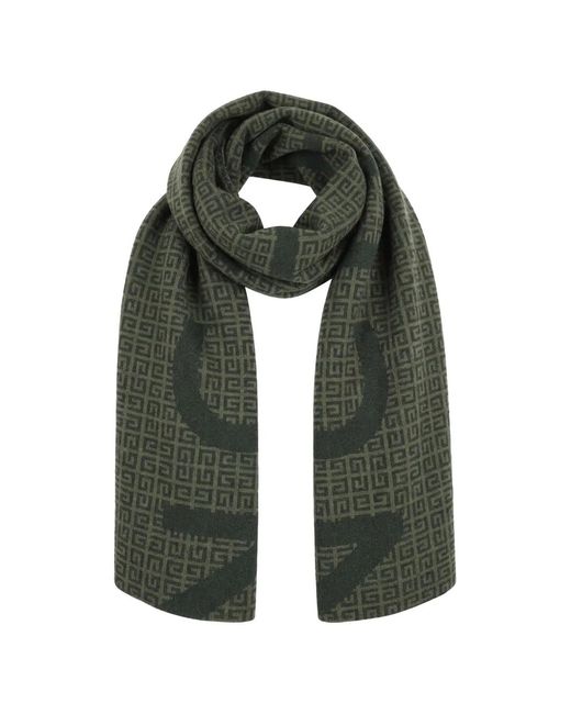 Givenchy Green 4G Logo-Jacquard Scarf for men