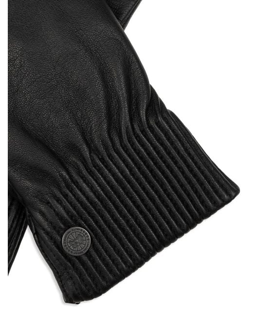Canada Goose Black Ribbed-Cuff Gloves