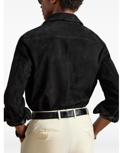 Ralph Lauren Black Suede Cargo Jacket for men