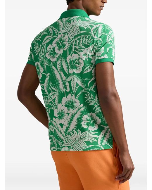 Polo Ralph Lauren Green Tropical-Print Polo Shirt for men