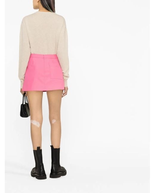 Palm Angels Pink Cotton Mini Skirt