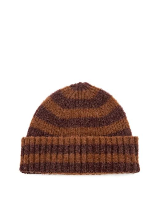Howlin' By Morrison Gerippte Beanie mit Streifen in Brown für Herren