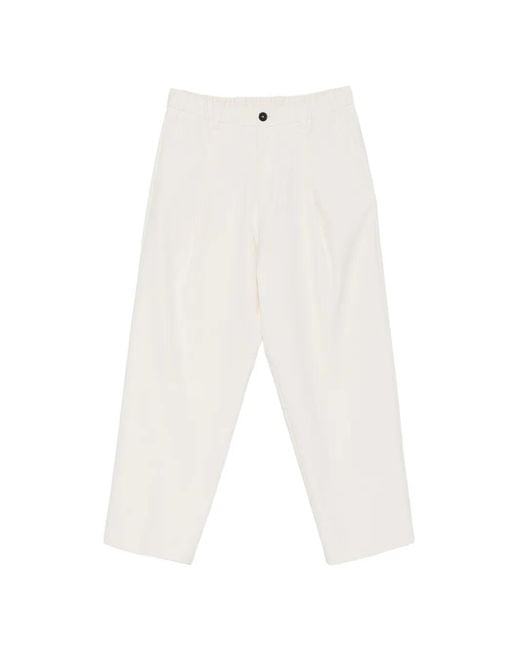 Herno White Pleated Trousers for men
