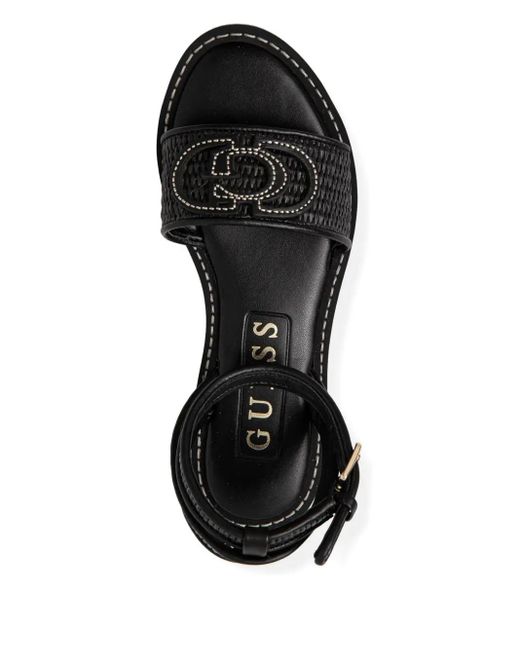 Woven-strap flat sandals Guess de color Black