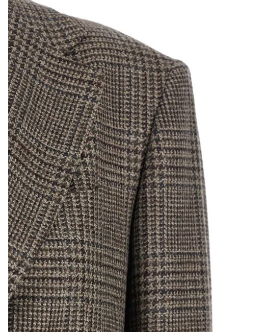 Tagliatore Gray Cecily Checked Single-Breasted Blazer