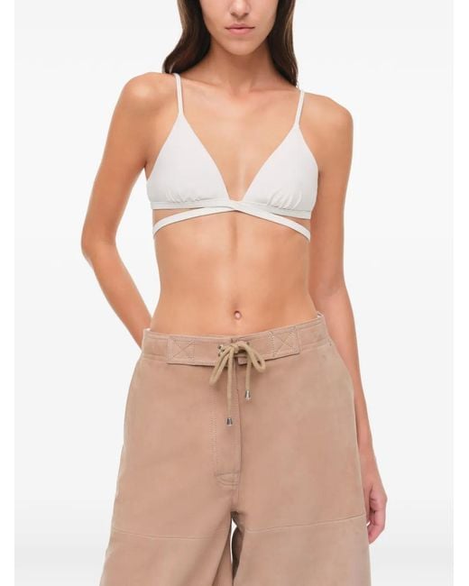 Jonathan Simkhai White Whitaker Leather Shorts