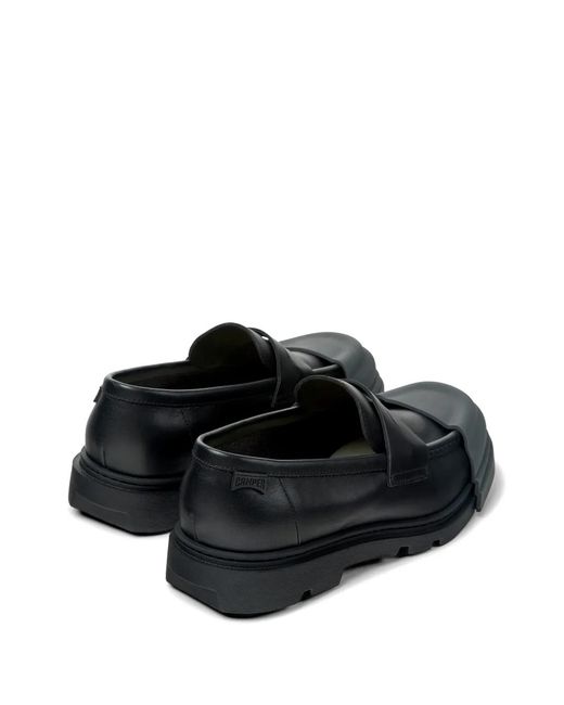 Camper Black Junction Leather Loafers for men