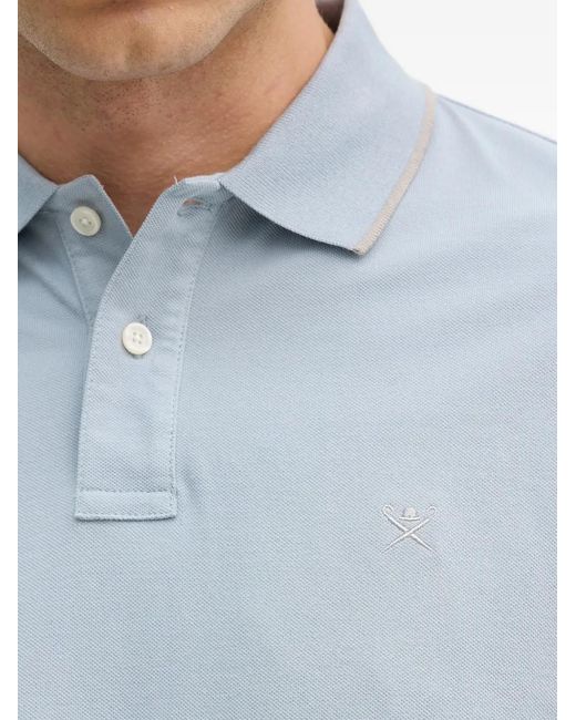 Hackett Blue Logo-Embroidery Polo Shirt for men