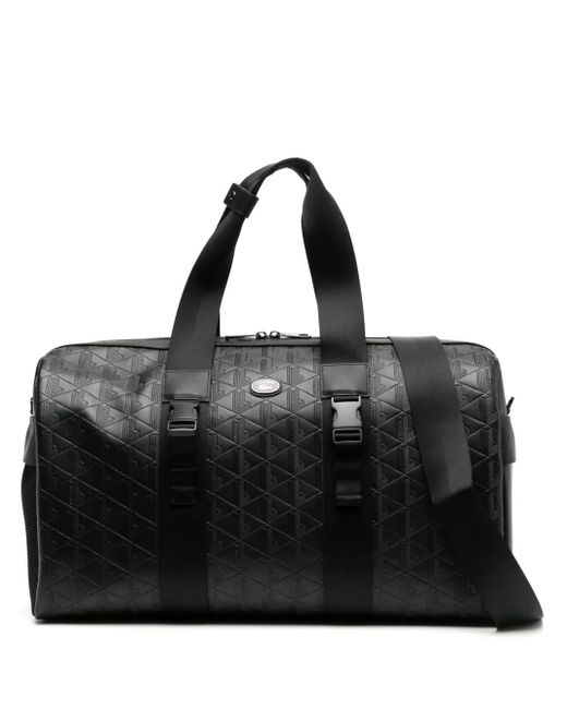メンズ Lacoste モノグラム レザーボストンバッグ Black