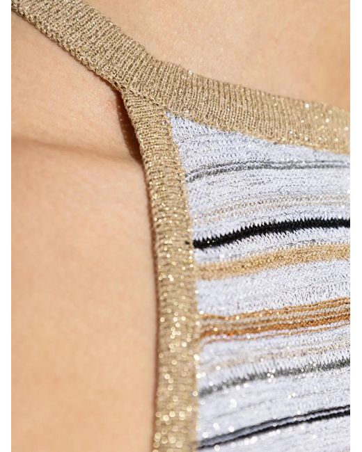 Akep White Striped-Pattern Halterneck Jumpsuit