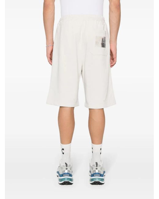MSGM White Drawstring Track Shorts