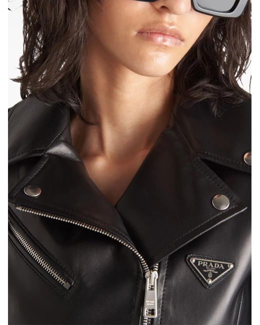 Prada Black Leather Biker Jacket