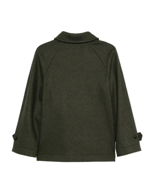 Circolo 1901 Green Button-Down Flap-Pocket Coat