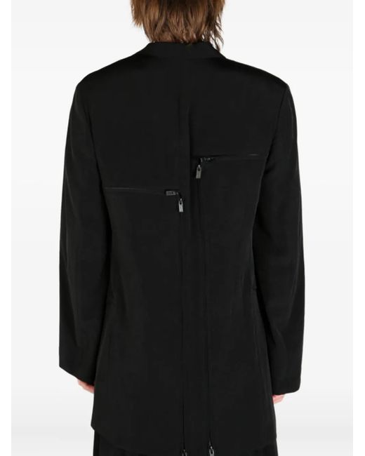 Yohji Yamamoto Black Zip-Detail Blazer for men