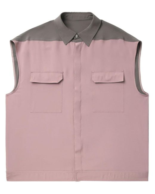 Rick Owens Pink Sleeveless Panelled Shirt