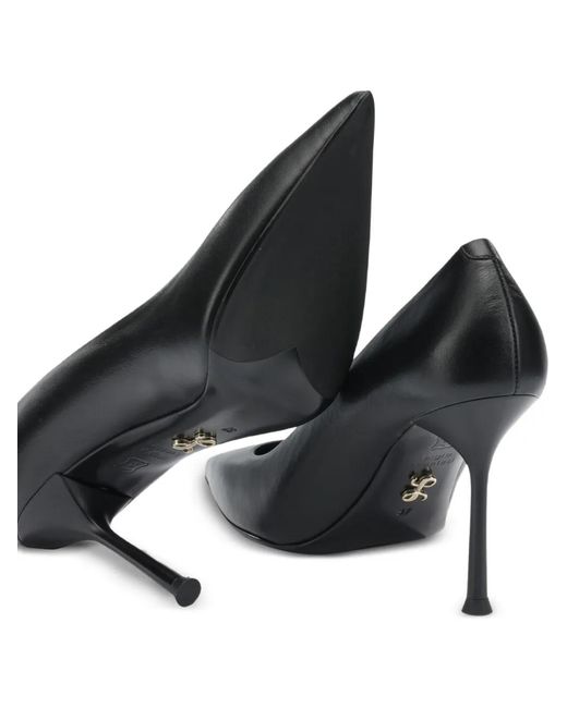 Sergio Levantesi Black Pointed-Toe Heeled Pumps