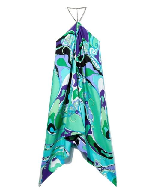 Emilio Pucci ホルターネック ドレス Blue