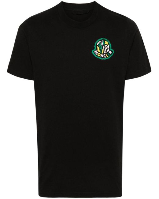 Moncler Black T-shirts And Polos for men