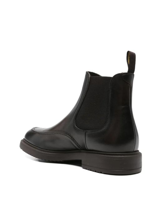 Doucal's Black Elastic-Panel Leather Boots for men