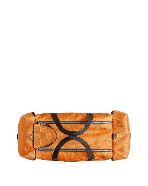 Gucci Large GG Embossed Duffle Bag - Orange Luggage and Travel