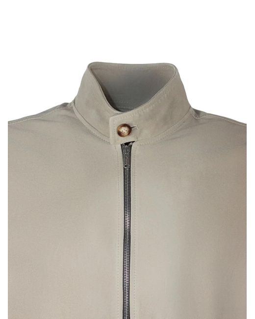 Volfagli Gray Plutone High-Collar Suede Jacket for men