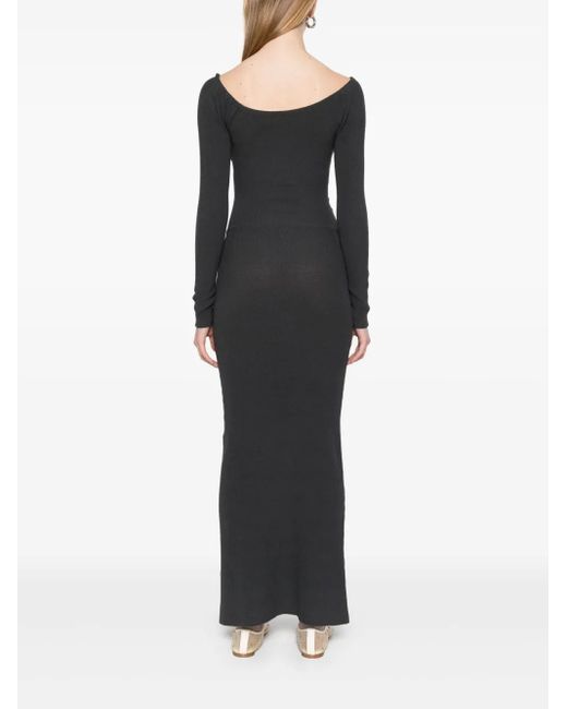 AYA MUSE Black Gestricktes Maxikleid