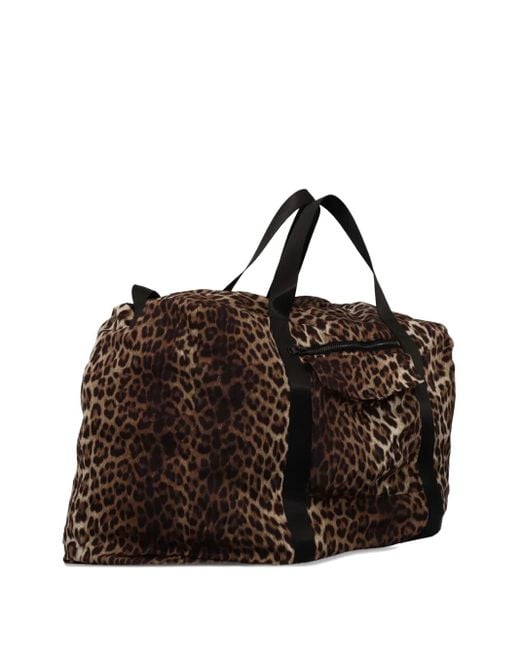 P.A.R.O.S.H. Brown Leopard-Print Top-Handles Luggage