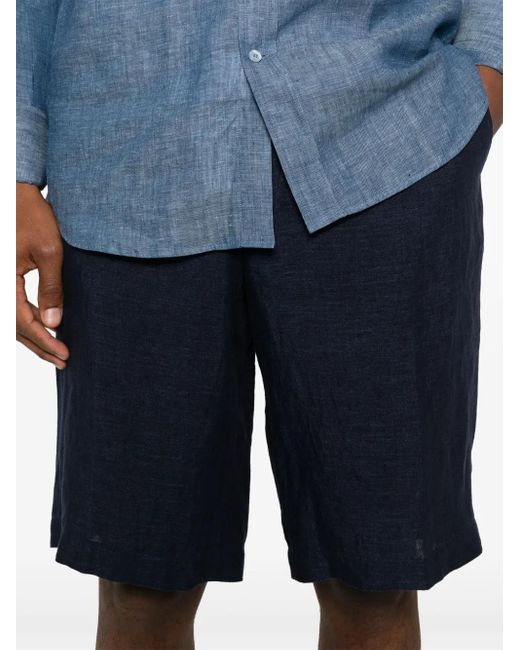 メンズ Zegna Linen Shorts Blue