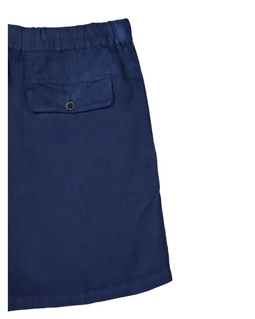 120% Lino Blue Short À Lien De Resserrage for men