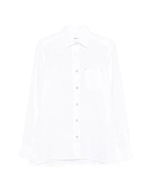 Kiton White Nerano Pocket Button Shirt for men