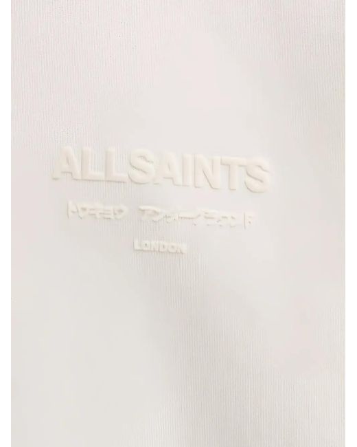 AllSaints White Xander Drawstring Hoodie for men