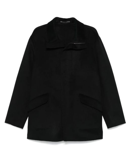 Giorgio Armani Black Brushed Coat for men