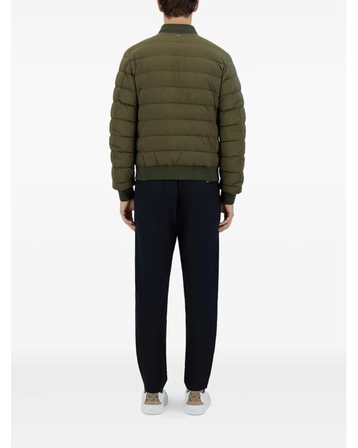 Herno Green Quilted Bomber Jacket for men