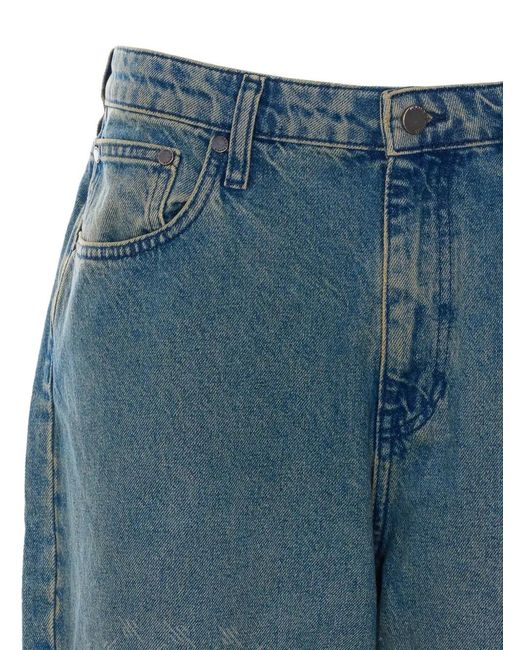 Daily Paper Blue Amba Monogram-Pattern Jeans for men