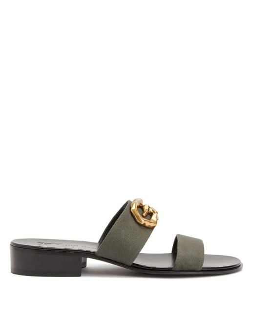 Giuseppe Zanotti Black Gregorie Logo-Plaque Sandals for men