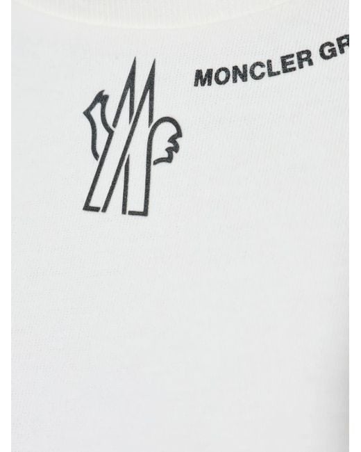 Moncler White Tshirt With Logo for men