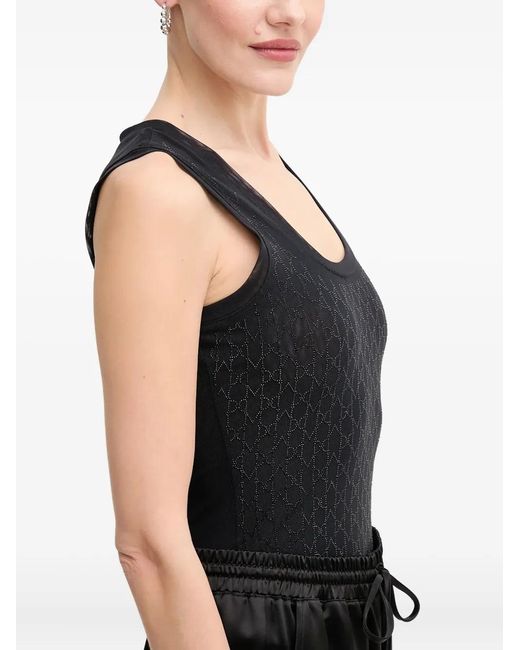 MARCIANO BY GUESS Black Aria Patterned Top