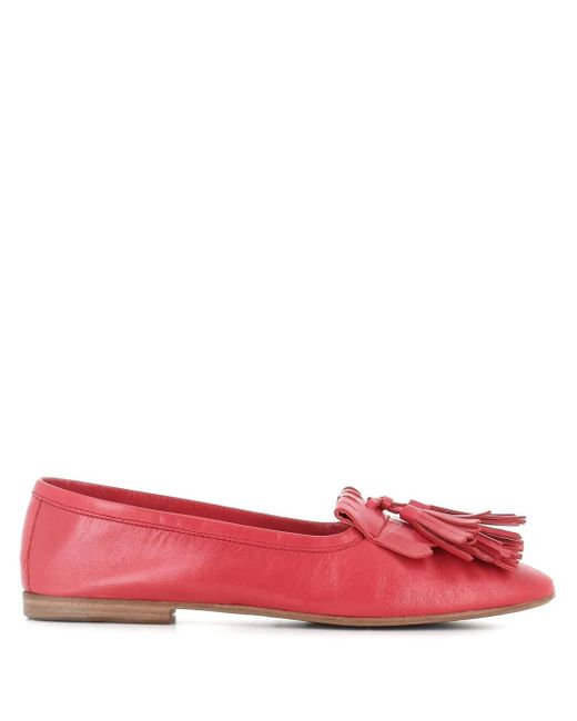 Henderson Red Tassel-Trim Ballerina Shoes