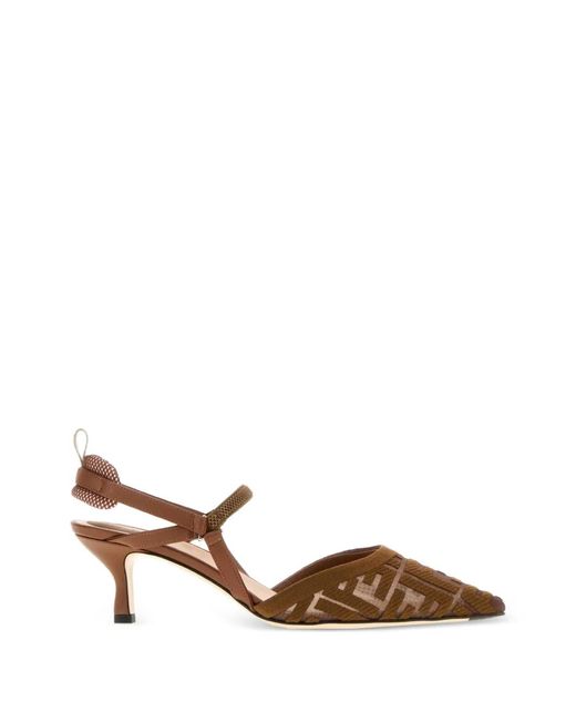 Fendi Brown Colibrì Lite Mesh Pumps