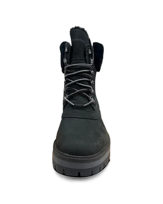 Timberland Black Courmayeur Valley Shearling-Trim Ankle Boots
