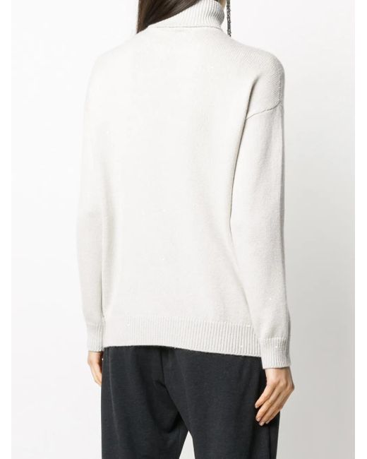 Brunello Cucinelli White Sweaters Grey