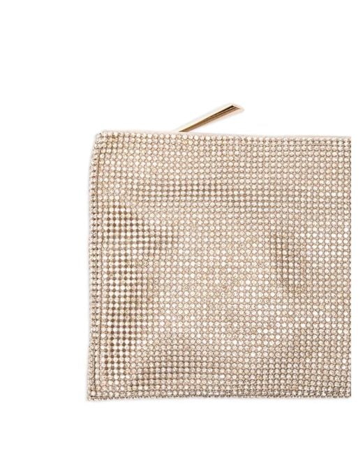 Benedetta Bruzziches Gray Your Best Friend La Petite Embellished Chain Clutch Bag