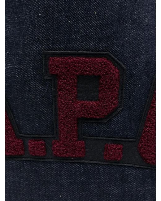 A.P.C. Blue Mittelgroße Tote Bag Mit Logo-Stickerei